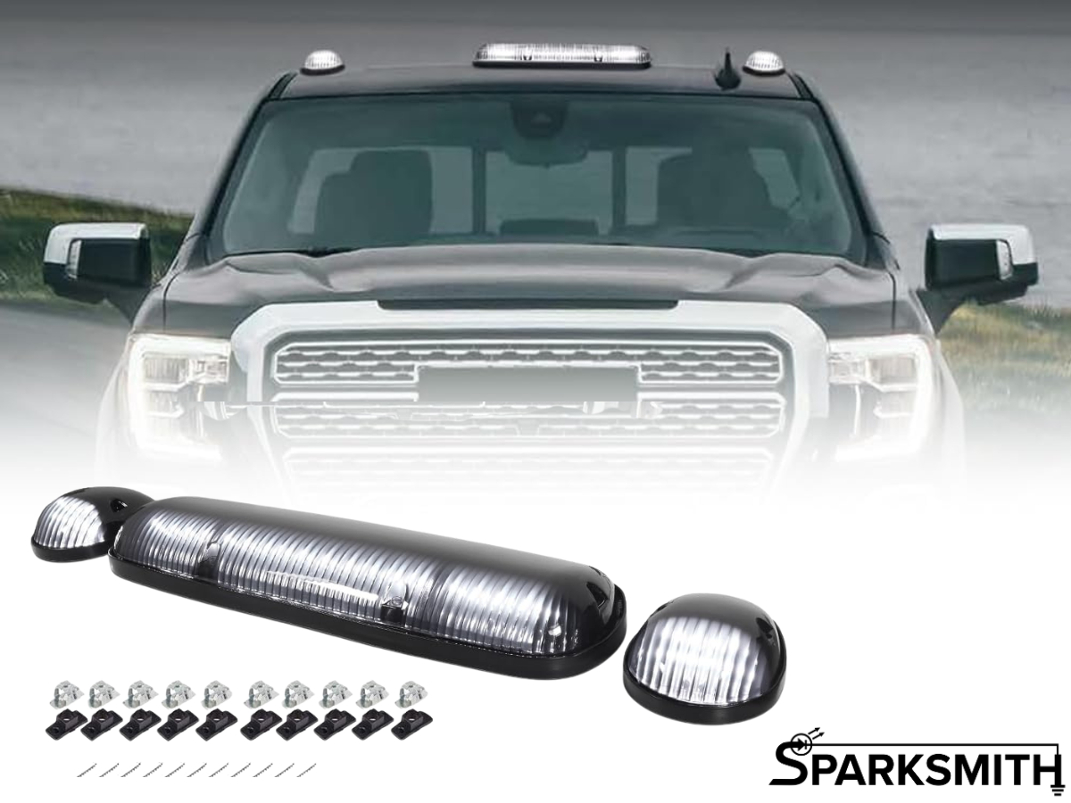 Smoked Lens Cab Lights: Single Color, 3 Piece Set , 02-07 Silverado/Sierra Style
