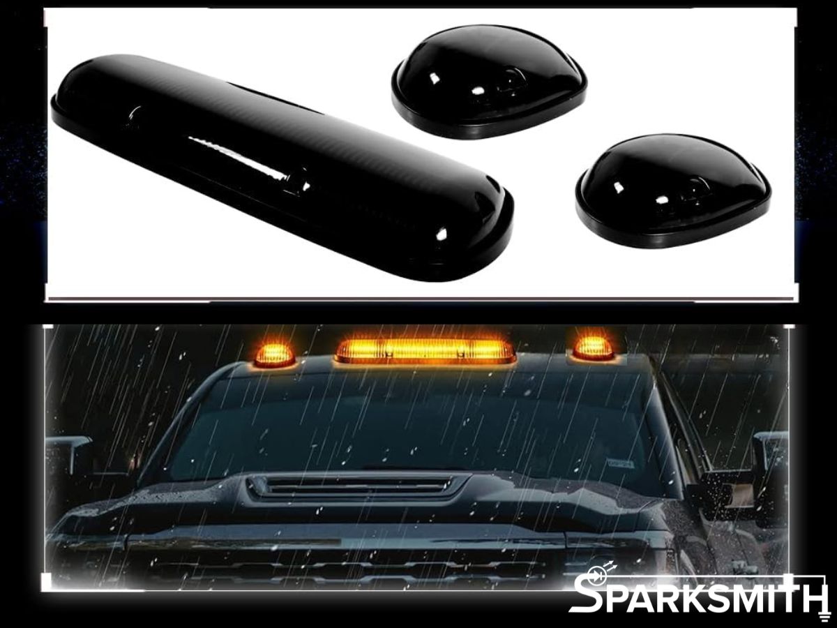 Smoked Lens Cab Lights: Single Color, 3 Piece Set , 02-07 Silverado/Sierra Style