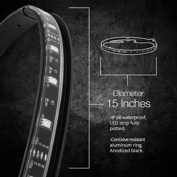 XK Glow: 15" RGB Wheel Rings