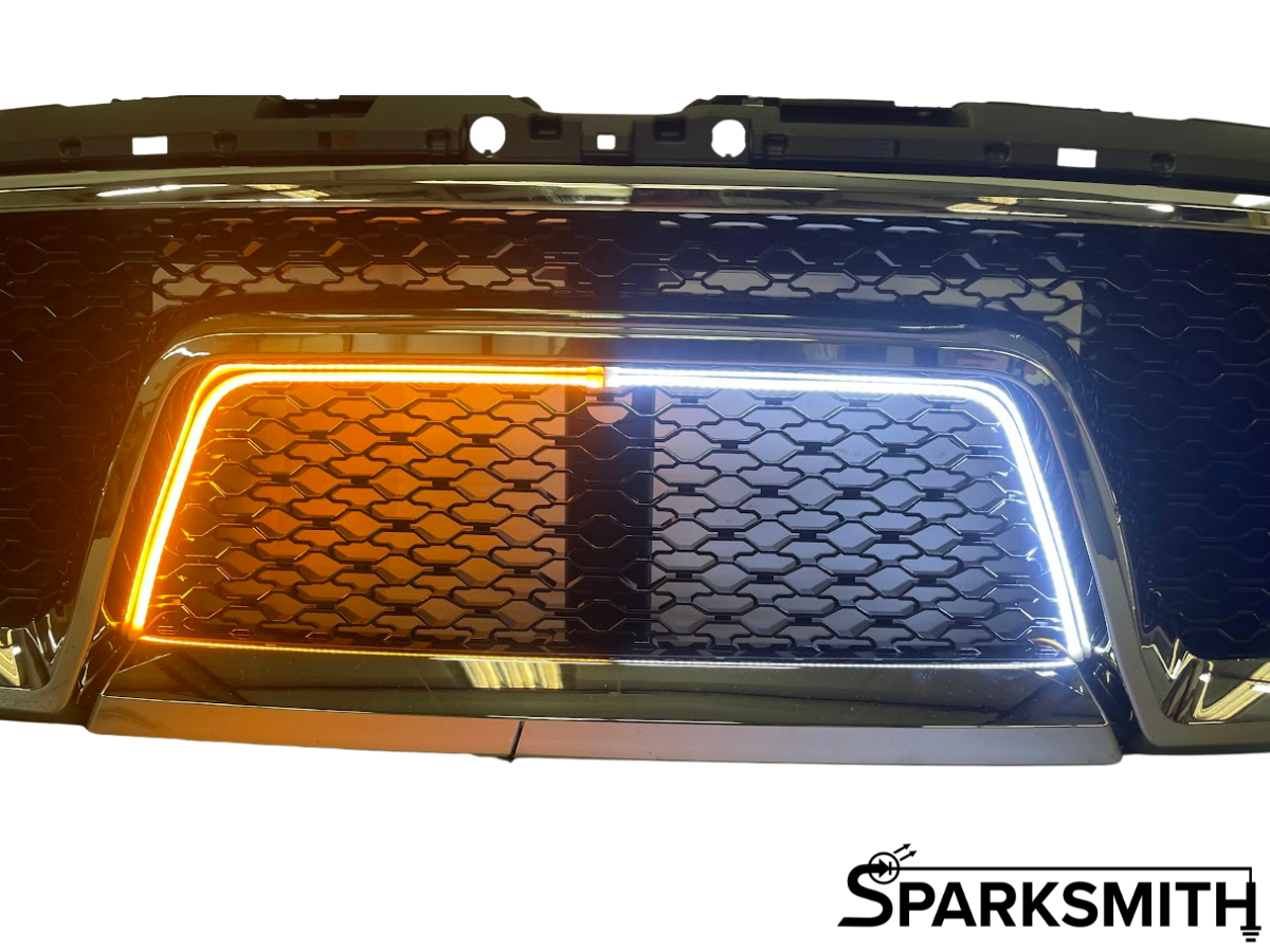 2019-2020 Dodge RAM 1500 Glossy Black ABS Chrome Trim Rebel Style Mesh Grille