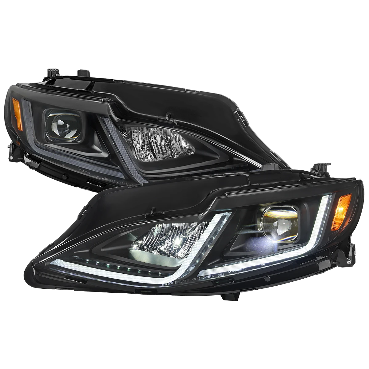 2019-2024 Chevrolet Malibu Full LED Projector Headlights Switchback Sequential Turn Signal (Matte Black Housing/Clear Lens)
