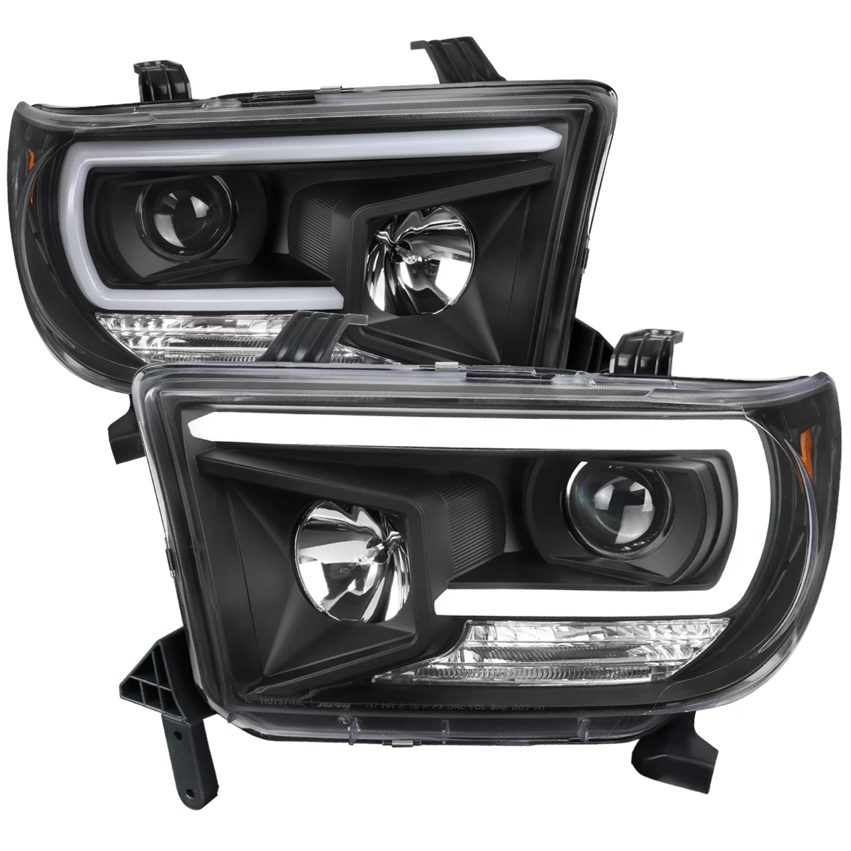 2007-2013 Toyota Tundra/ 2008-2017 Sequoia LED C-Bar Projector Headlights (Black Housing/Clear Lens)