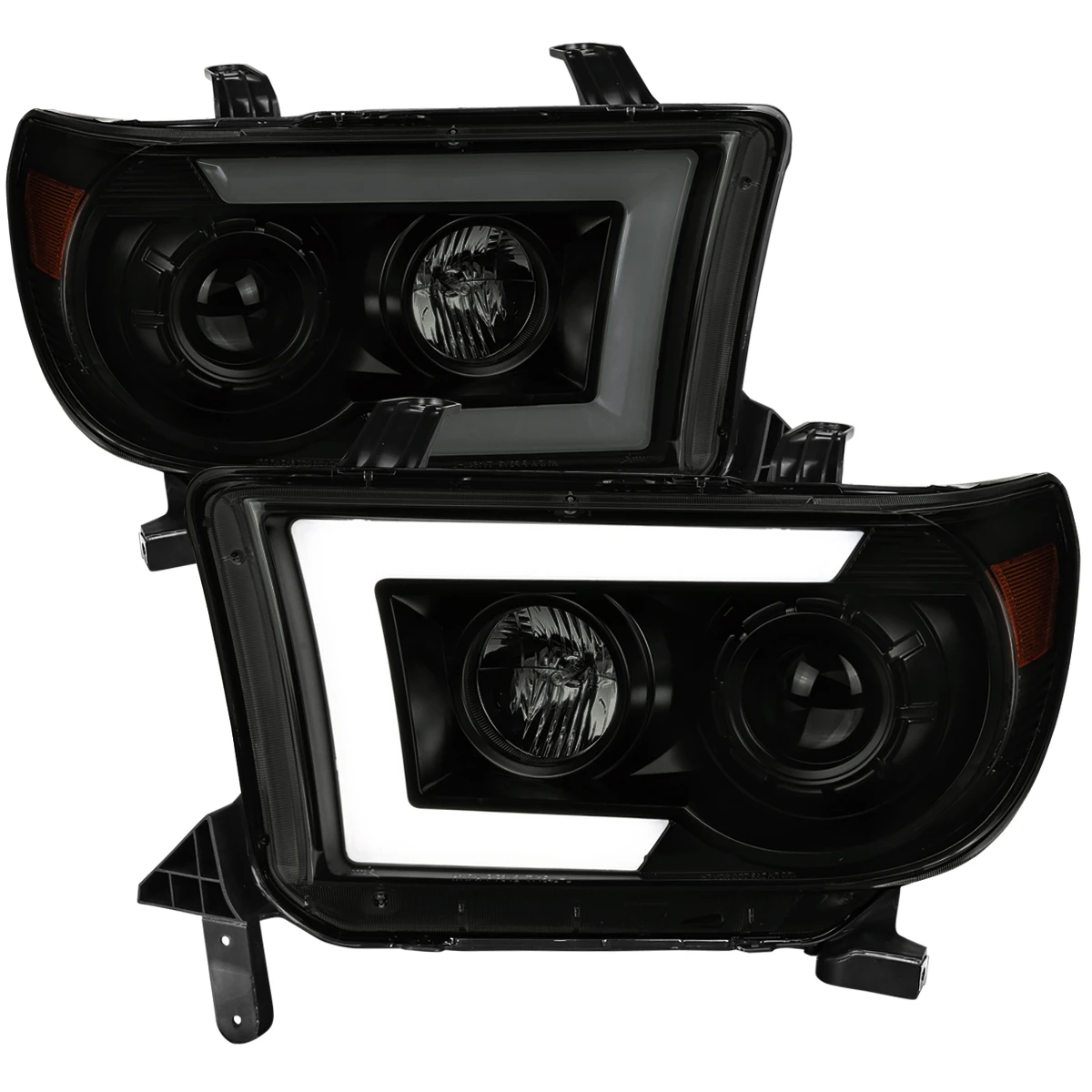 2007-2013 Toyota Tundra/ 2008-2017 Sequoia Switchback Sequential LED C-Bar Projector Headlights (Black Housing/Smoked Lens)