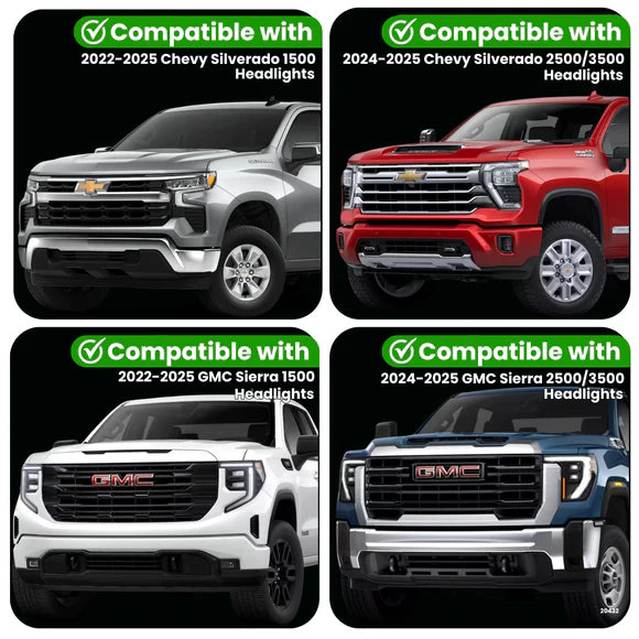 2022-2025 Chevy Silverado/GMC Sierra Animated DRL Grille Bars - Plug & Play!