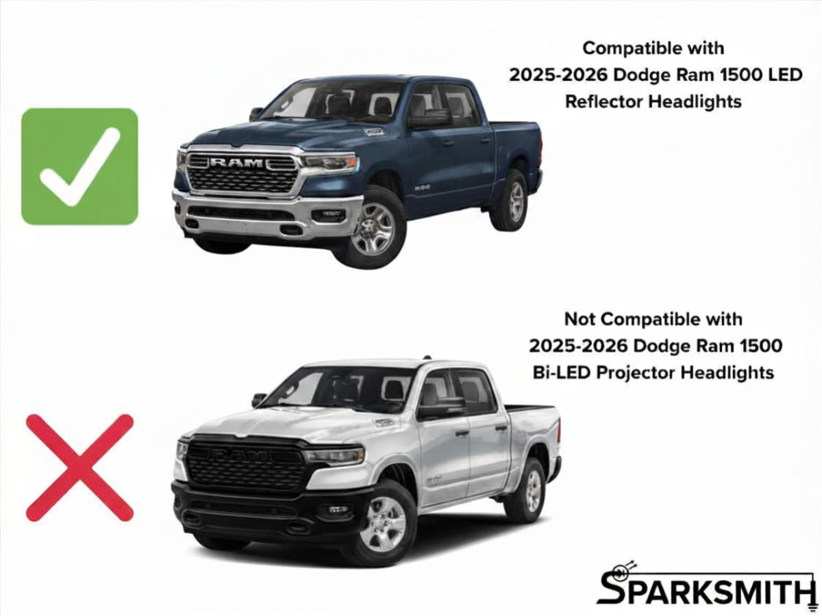 Dodge Ram 1500 Headlight Adapter for LED Reflector Headlights (2025-2026)
