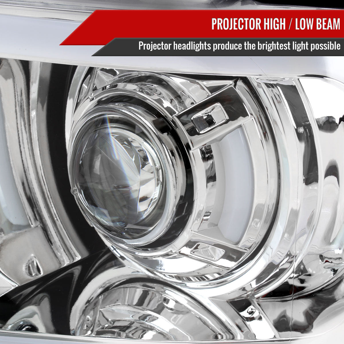 2004-2008 Ford F-150/ 2006-2008 Lincoln Mark LT Projector Style Headlights w/ LED Bar (Chrome Housing/Clear Lens)
