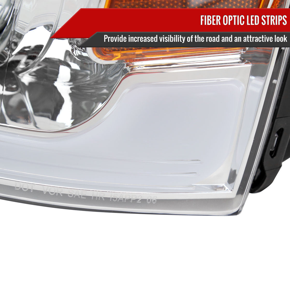 2004-2008 Ford F-150/ 2006-2008 Lincoln Mark LT Projector Style Headlights w/ LED Bar (Chrome Housing/Clear Lens)