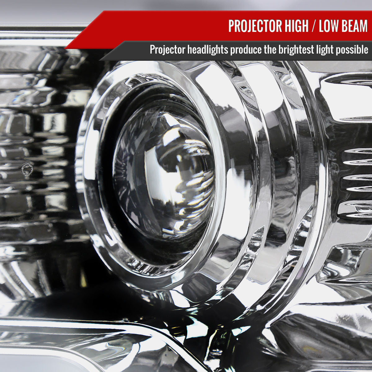 2009-2014 Ford F-150 LED Strip Projector Headlights (Chrome Housing/Clear Lens)