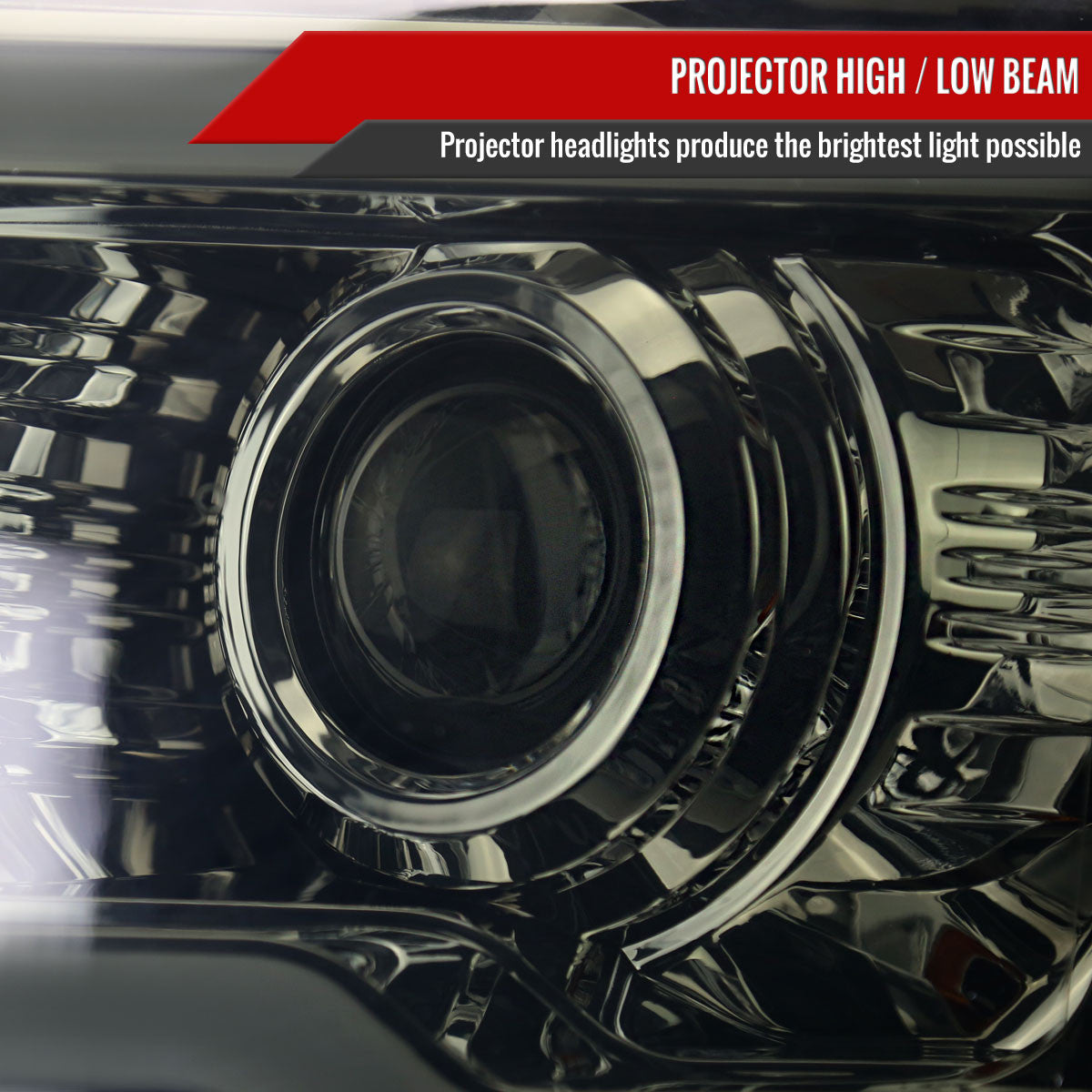 2009-2014 Ford F-150 LED Strip Projector Headlights (Chrome Housing/Smoked Lens)