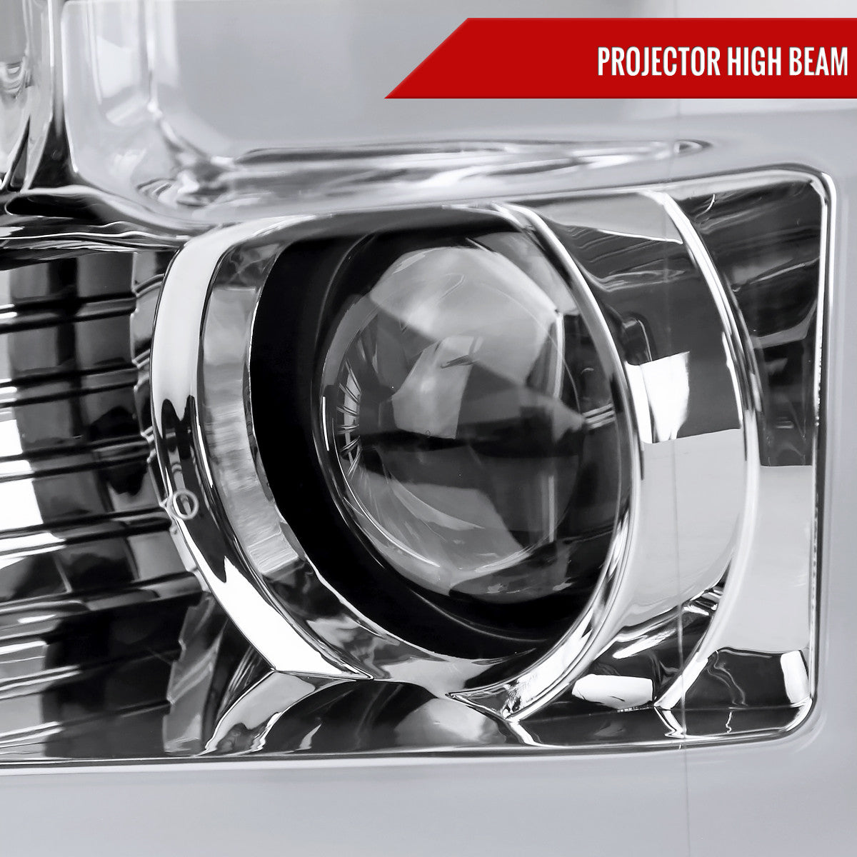 2015-2017 Ford F-150 LED Bar Projector Headlights w/ Switchback Sequential Turn Signals (Chrome Housing / Clear Lens)