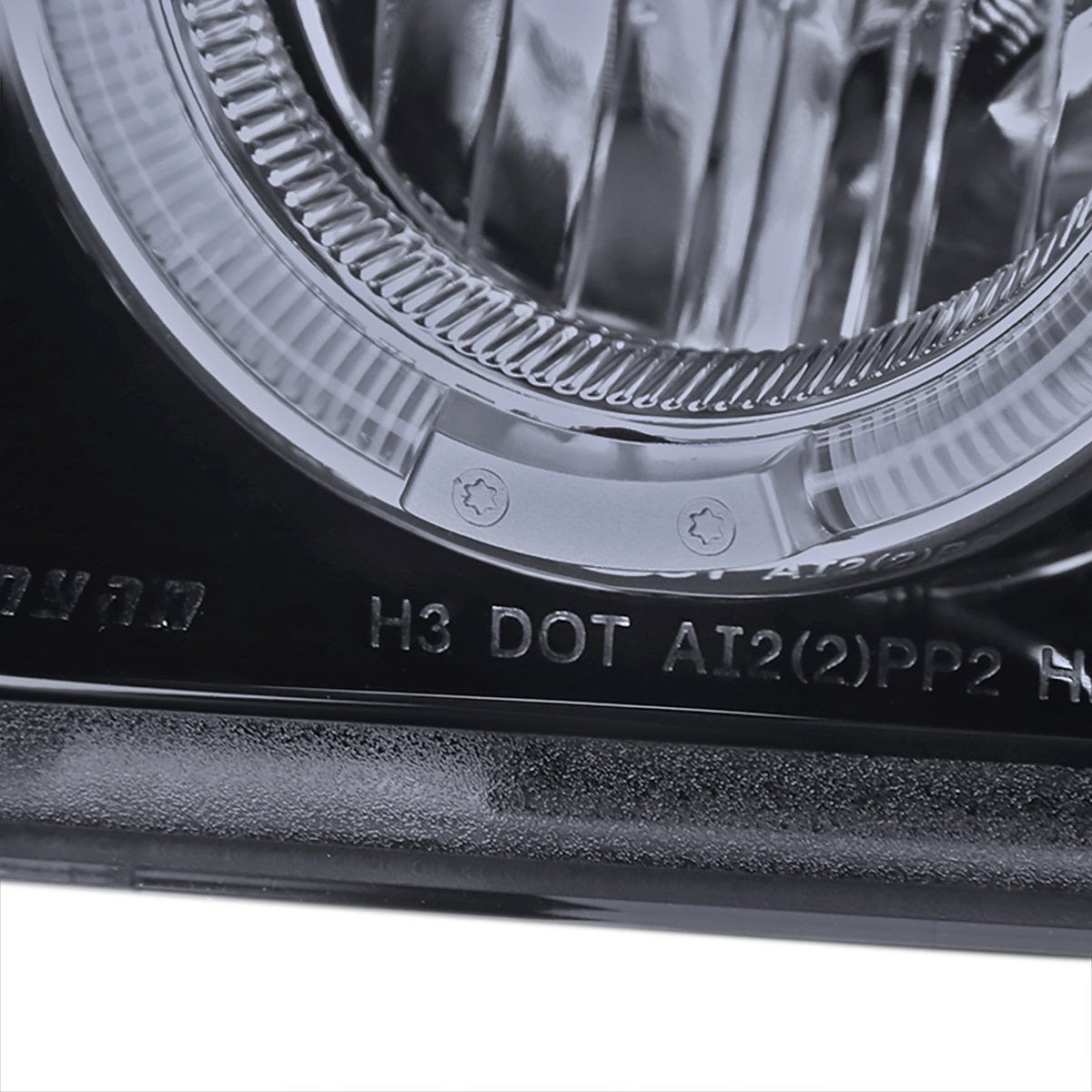 1992-1996 Ford F-150 F-250 F-350 Bronco Dual Halo Projector Headlights (Glossy Black Housing/Smoked Lens)