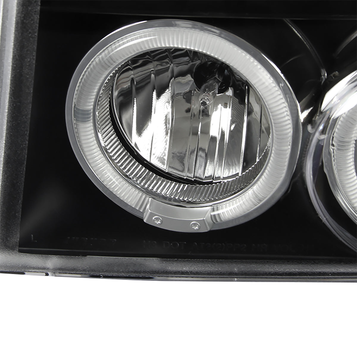1992-1996 Ford F-150 F-250 F-350 Bronco Dual Halo Projector Headlights - V2 (Matte Black Housing/Clear Lens)