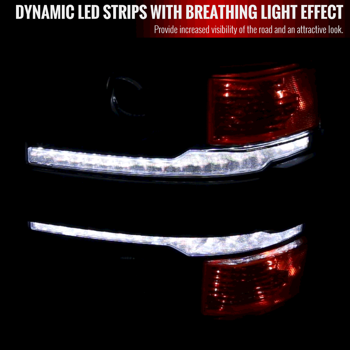 2014-2015 Chevrolet Silverado 1500 Animated/Switchback Sequential LED Bar Projector Headlights
