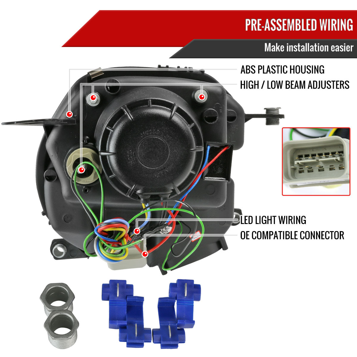 2007-2015 Mini Cooper R55 R56 R57 R58 R59 Projector Headlights w/ LED Turn Signal Lights (Chrome Housing/Clear Lens)