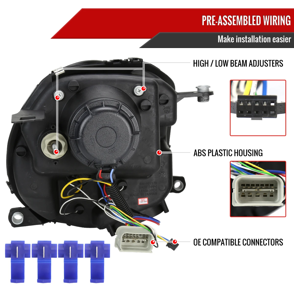 2007-2015 Mini Cooper R55 R56 R57 R58 R59 Halo Projector Headlights (Glossy Black Housing/Smoked Lens)