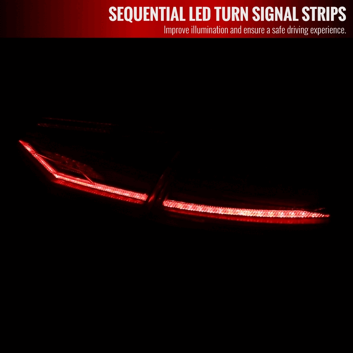 2018-2022 Toyota Camry LED Tail Lights w/ Sequential Signal Lamps (Glossy Black Housing/Smoked Lens)
