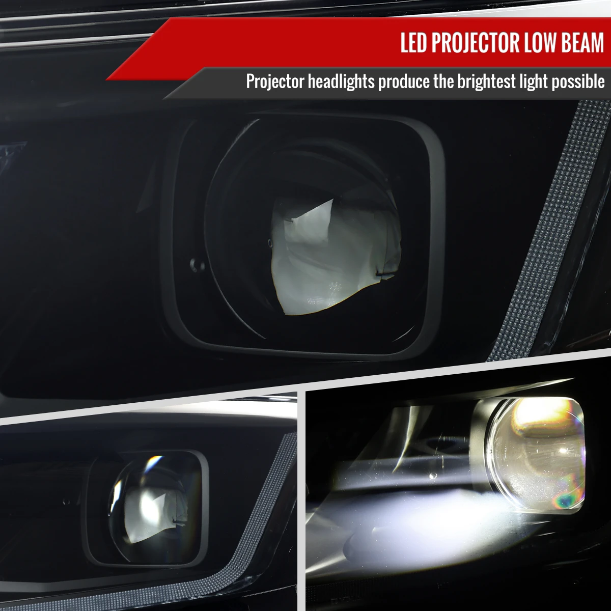 2019-2024 Chevrolet Malibu Full LED Projector Headlights Switchback Sequential Turn Signal (Matte Black Housing/Smoked Lens)