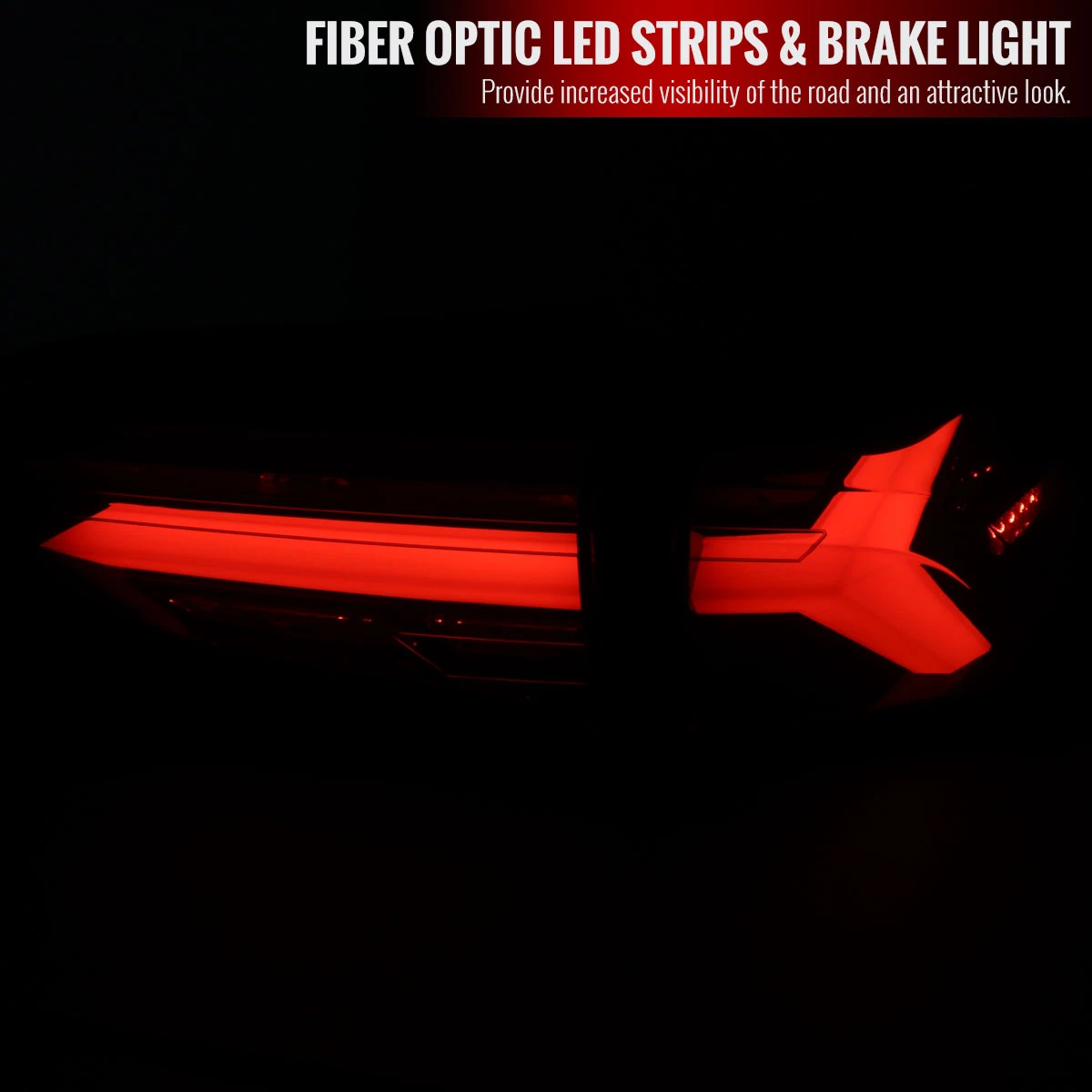 2019-2024 Toyota RAV4 White LED Bar Sequential Signal Tail Lights (Glossy Black Housing/Dark Smoked Lens)