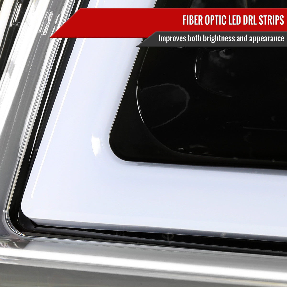 2003-2007 Chevrolet Silverado Avalanche LED Projector DRL Headlights w/ Bumper Lights (Jet Black Housing/Clear Lens)