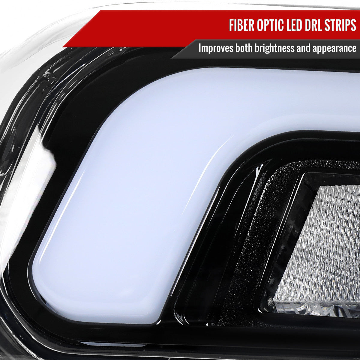 1999-2002 Chevrolet Silverado / 2000-2006 Tahoe / Suburban LED Projector DRL Headlights w/ Bumper Lights (Jet Black Housing/Clear Lens)