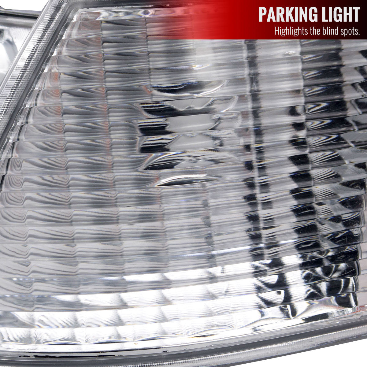 1998-2011 Ford Crown Victoria Factory Style Headlights w/ Corner Signal Lights (Chrome Housing/Clear Lens)