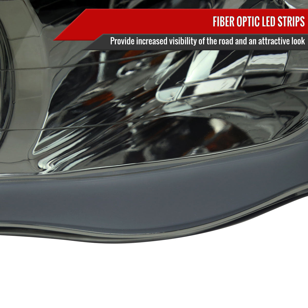 2002-2005 Dodge Ram 1500 / 2003-2005 Dodge Ram 2500 / 3500 LED Tube Projector Headlights (Chrome Housing/Smoked Lens)