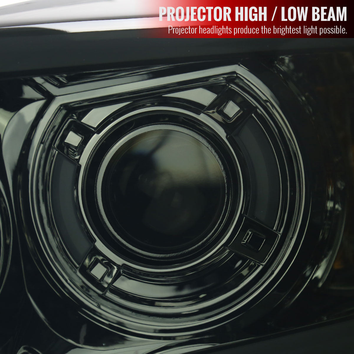 2006-2008 Dodge RAM 1500/ 2006-2009 Dodge RAM 2500/3500 LED Tube Projector Headlights (Chrome Housing/Smoked Lens)