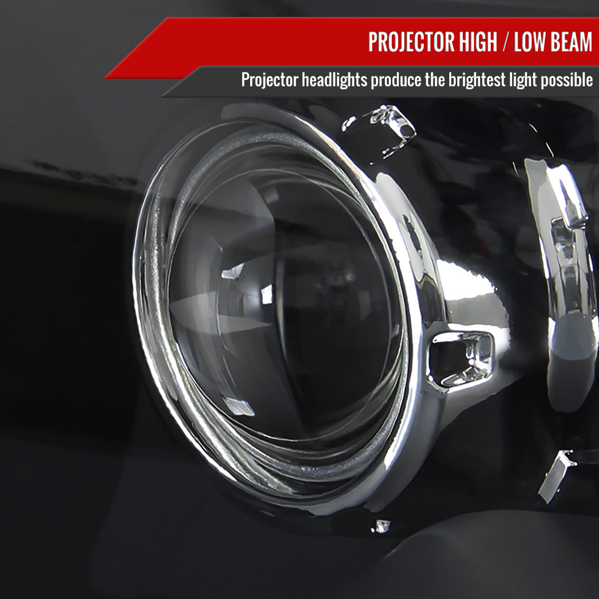 2009-2018 Dodge RAM 1500 / 2019-2021 RAM Classic / 2010-2018 RAM 2500 3500 Retro Style Projector Headlights (Matte Black Housing/Clear Lens)