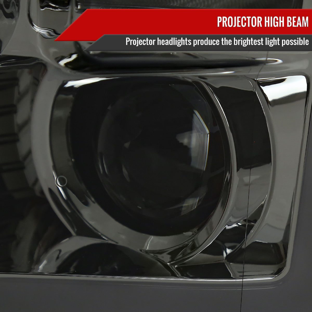 2015-2017 Ford F-150 LED Bar Projector Headlights (Chrome Housing / Smoked Lens)