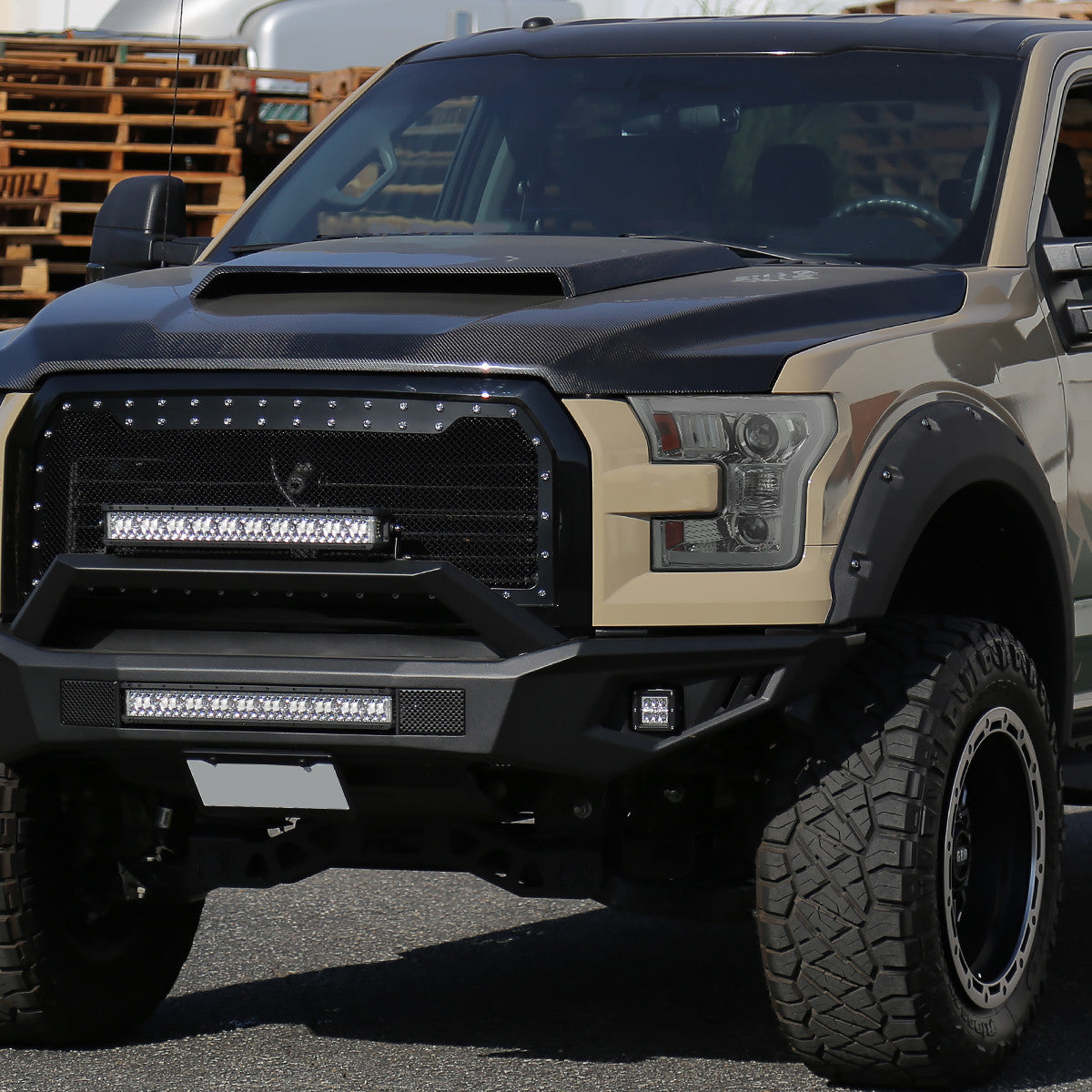 2015-2017 Ford F-150 LED Bar Projector Headlights (Chrome Housing / Smoked Lens)