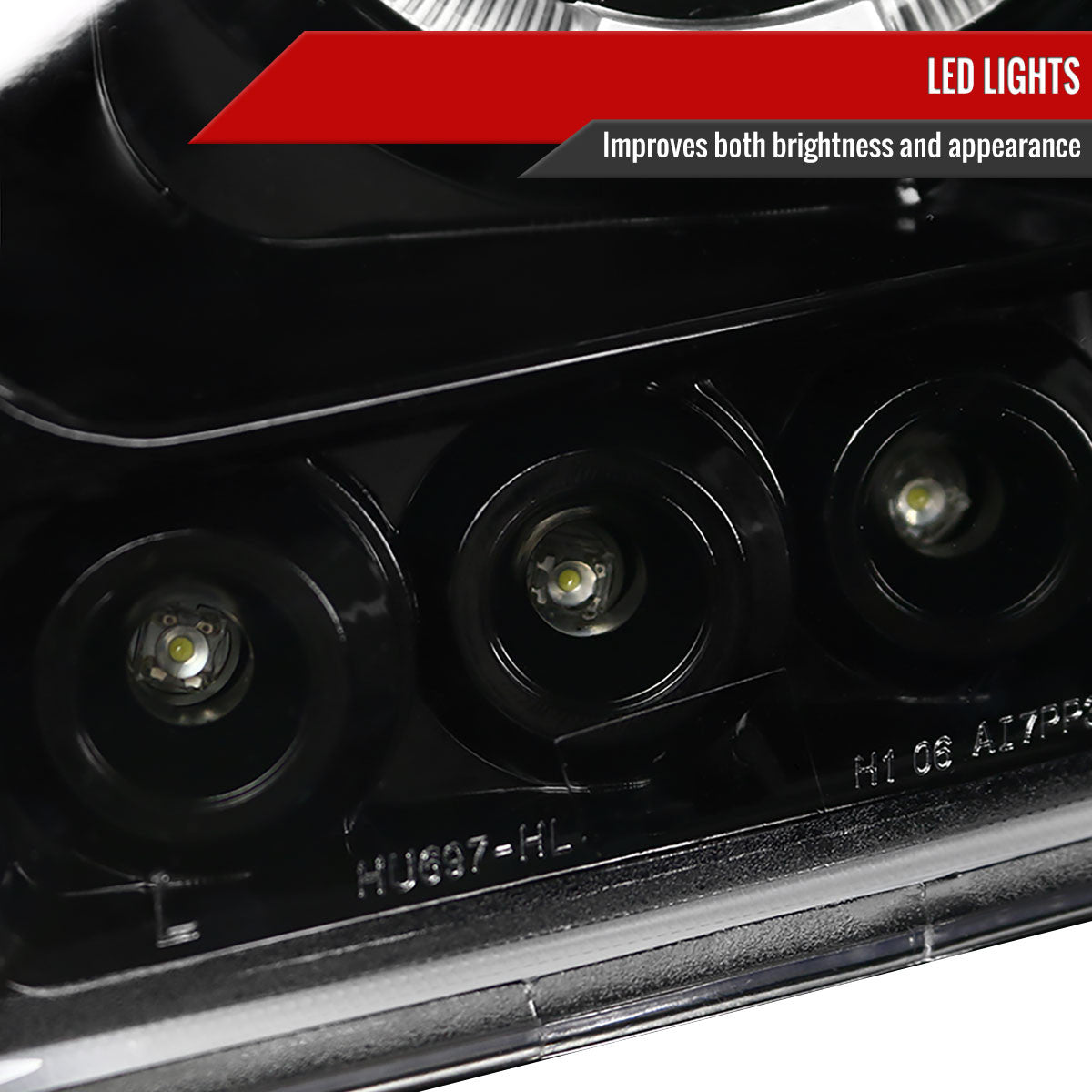 2006-2008 Dodge RAM 1500/ 2006-2009 RAM 2500 3500 Dual Halo Projector Headlights (Jet Black Housing/Clear Lens)