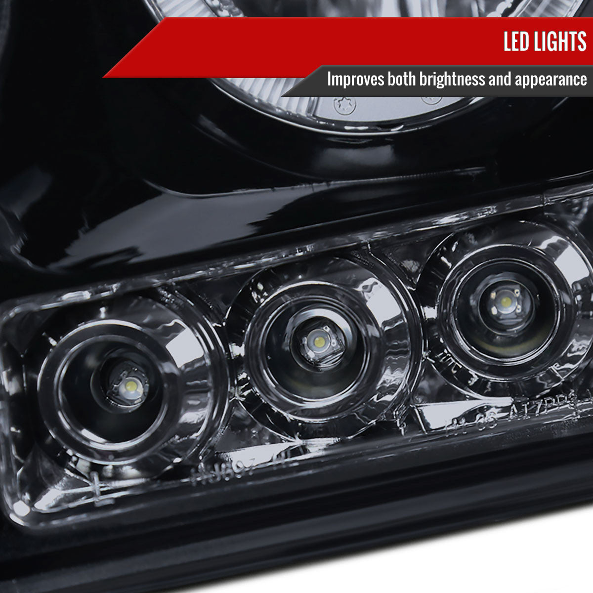 2006-2008 Dodge RAM 1500/ 2006-2009 RAM 2500 3500 Dual Halo Projector Headlights (Glossy Black Housing/Smoked Lens)