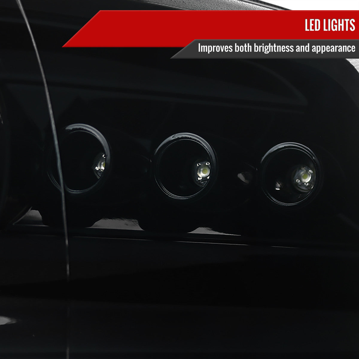 2009-2018 Dodge RAM 1500 / 2019-2021 RAM Classic / 2010-2018 RAM 2500 3500 Dual Halo Projector Headlights (Jet Black Housing/Clear Lens)