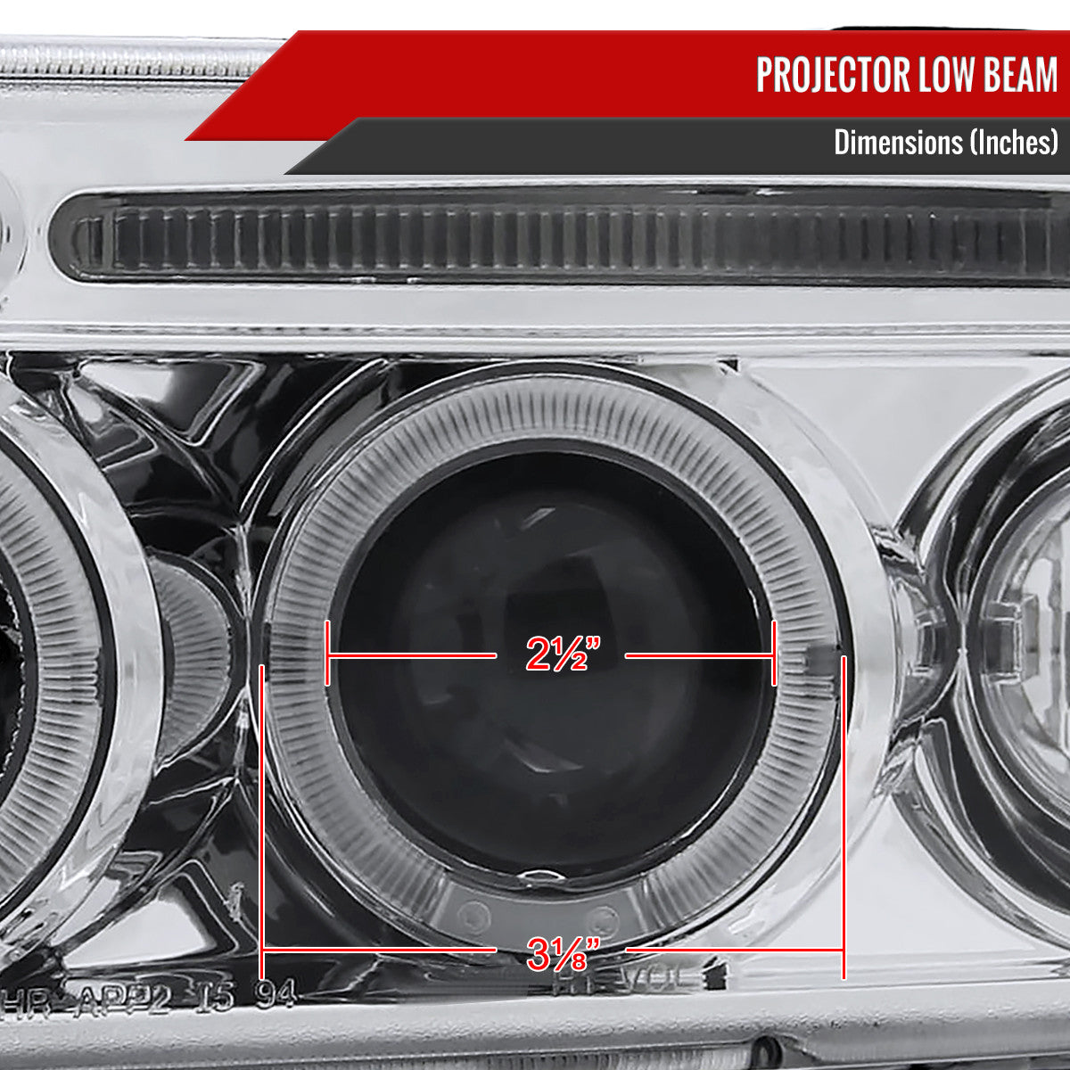 1994-2001 Dodge RAM 1500 2500 3500 Dual Halo Projector Headlights (Chrome Housing/Clear Lens)