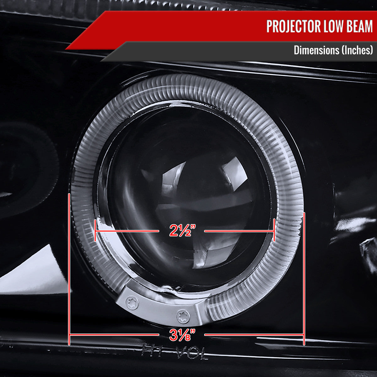 1994-2001 Dodge RAM 1500 2500 3500 Dual Halo Projector Headlights (Glossy Black Housing/Smoked Lens)