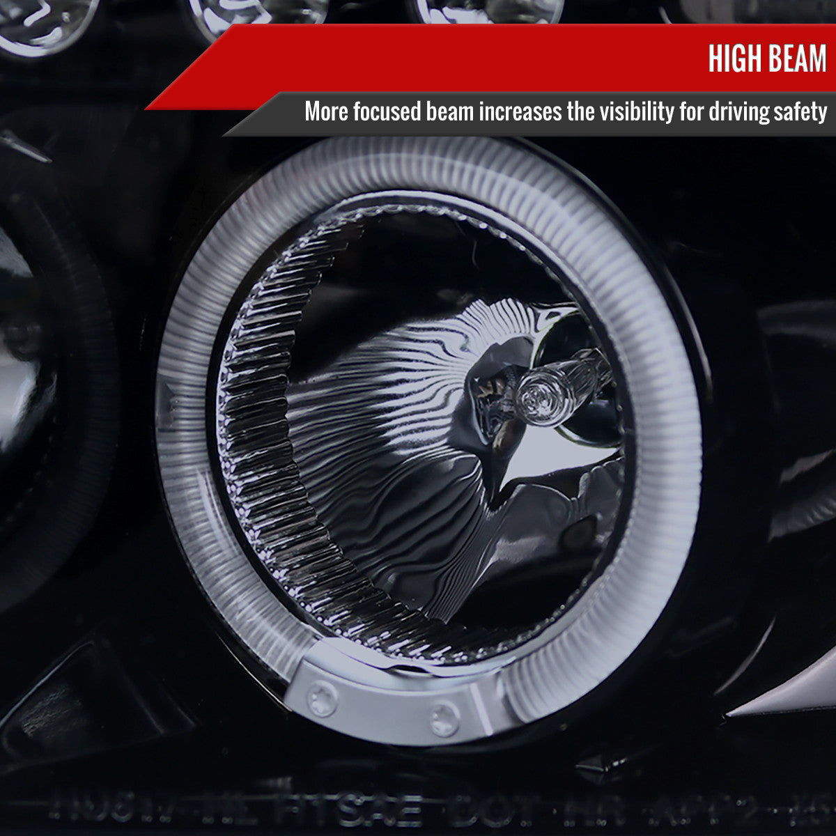 1994-2001 Dodge RAM 1500 2500 3500 Dual Halo Projector Headlights (Glossy Black Housing/Smoked Lens)