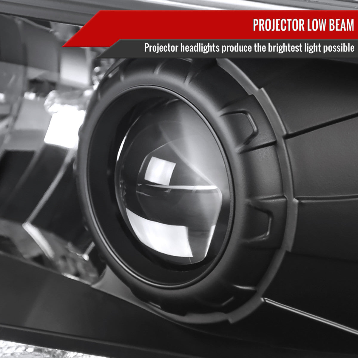 1994-2001 Dodge RAM 1500/ 1994-2002 RAM 2500 3500 Projector Headlights w/ SMD LED Light Strip (Matte Black Housing/Clear Lens)