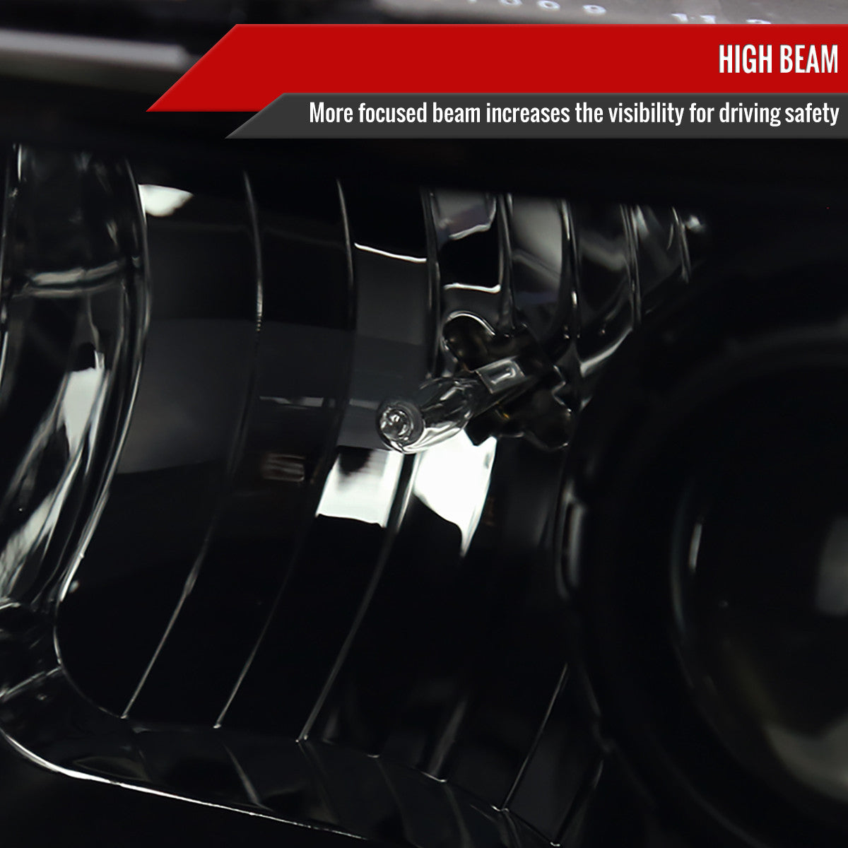 1994-2001 Dodge RAM 1500/ 1994-2002 RAM 2500 3500 Projector Headlights w/ SMD LED Light Strip (Black Housing/Smoked Lens)