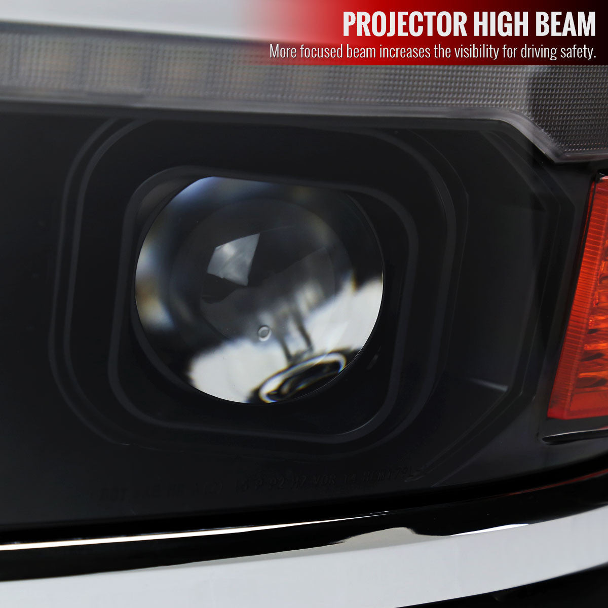 2014-2015 Chevrolet Silverado 1500 Animated/Switchback Sequential LED Bar Projector Headlights