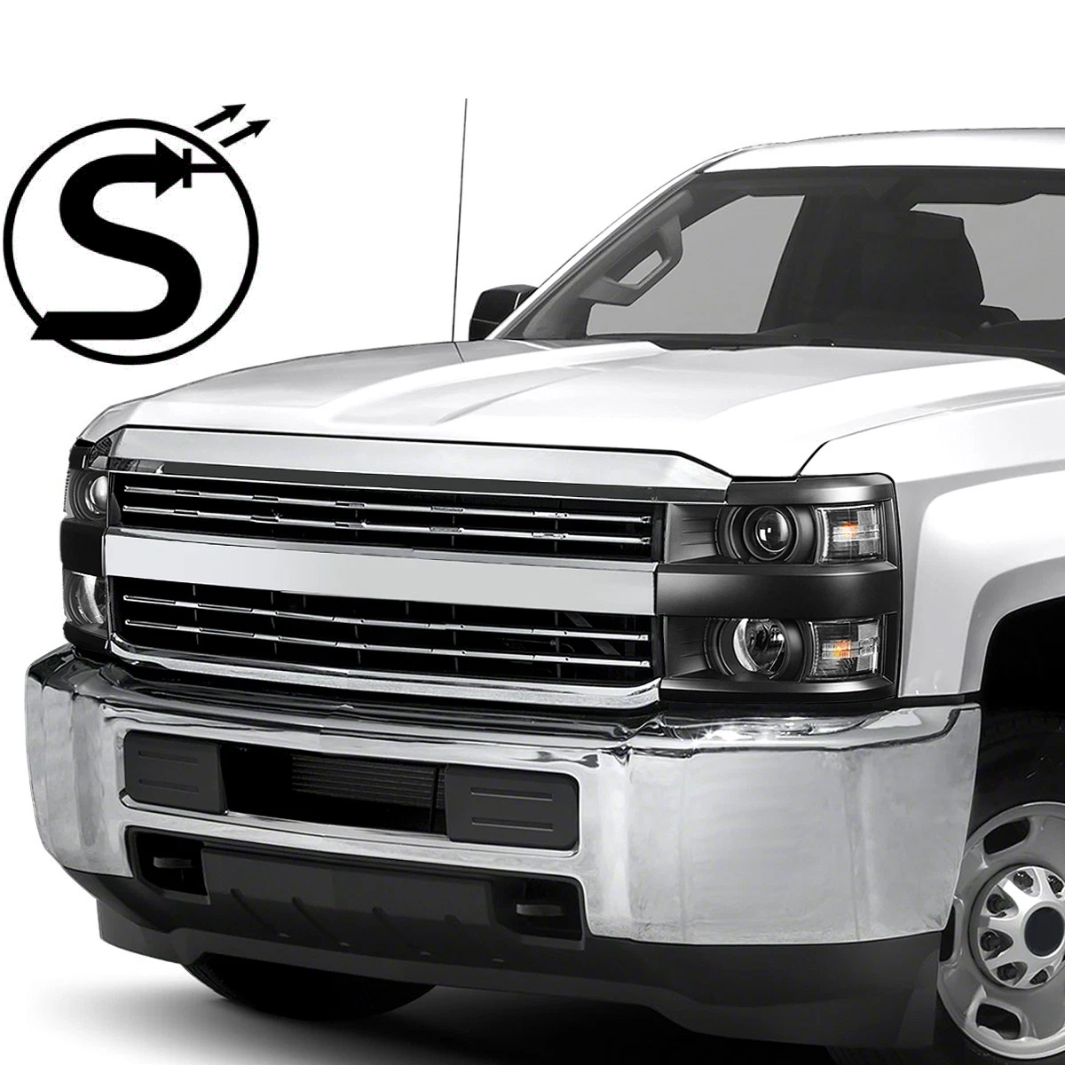 15-19 Chevy Silverado 2500HD/3500HD Black Housing Projector Headlight Set