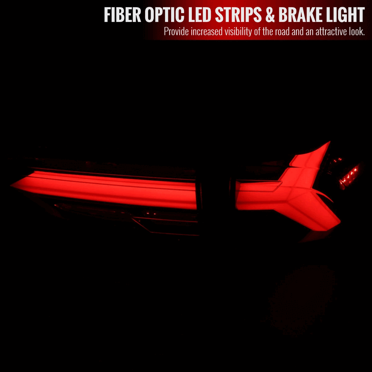 2019-2024 Toyota RAV4 Red LED Bar Sequential Signal Tail Lights (Jet Black Housing/Clear Lens)