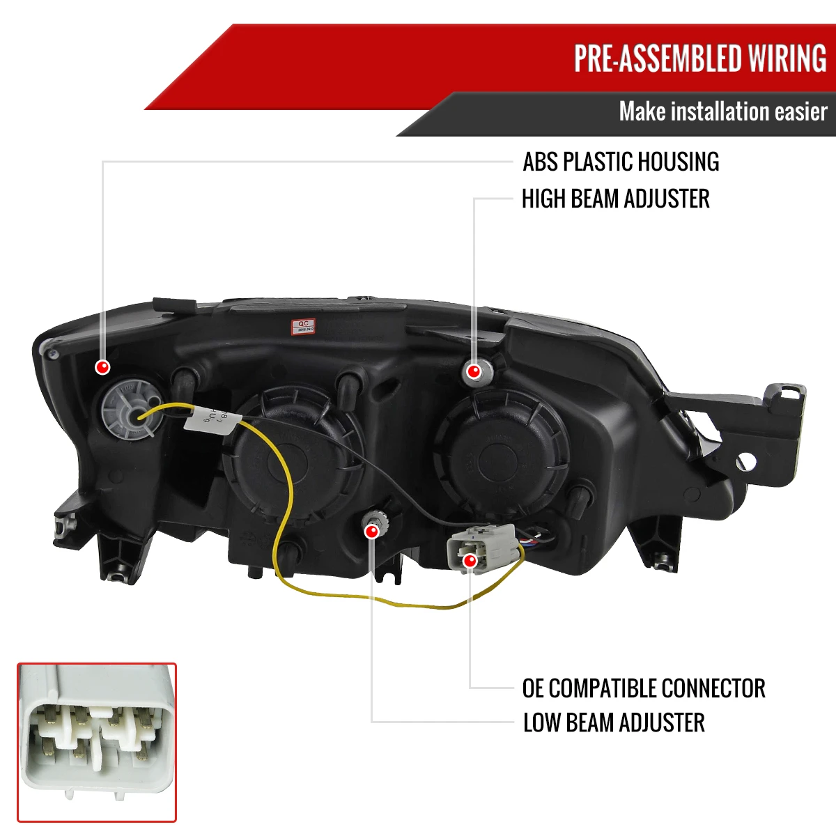 2008-2014 Subaru Impreza WRX/ 2008-2011 Outback Sport LED Bar Projector Headlights (Chrome Housing/Clear Lens)