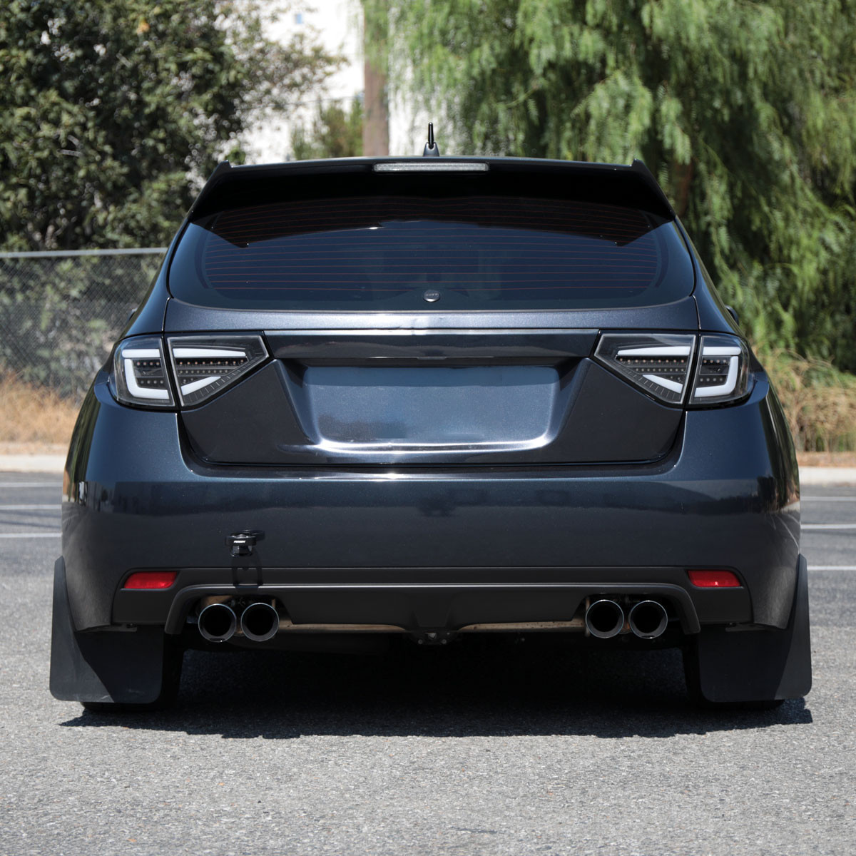 2008-2014 Subaru Impreza WRX Hatchback LED White Sequential Tube Tail Lights (Matte Black Housing/Clear Lens)