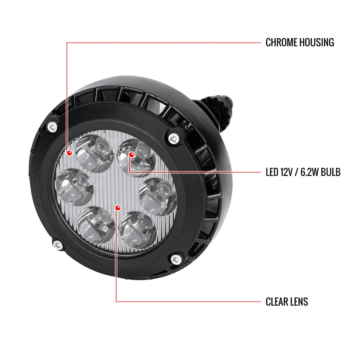 2007-2014 Chevrolet Tahoe/Suburban/ GMC Yukon/Yukon XL LED Fog Lights (Chrome Housing/Clear Lens)