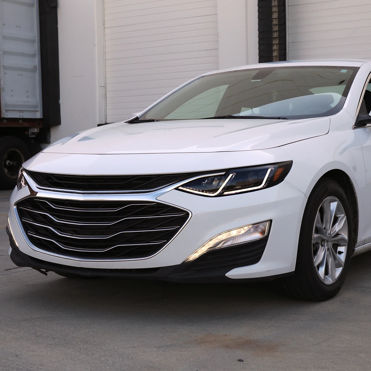 2019-2024 Chevrolet Malibu Full LED Projector Headlights Switchback Sequential Turn Signal (Matte Black Housing/Smoked Lens)