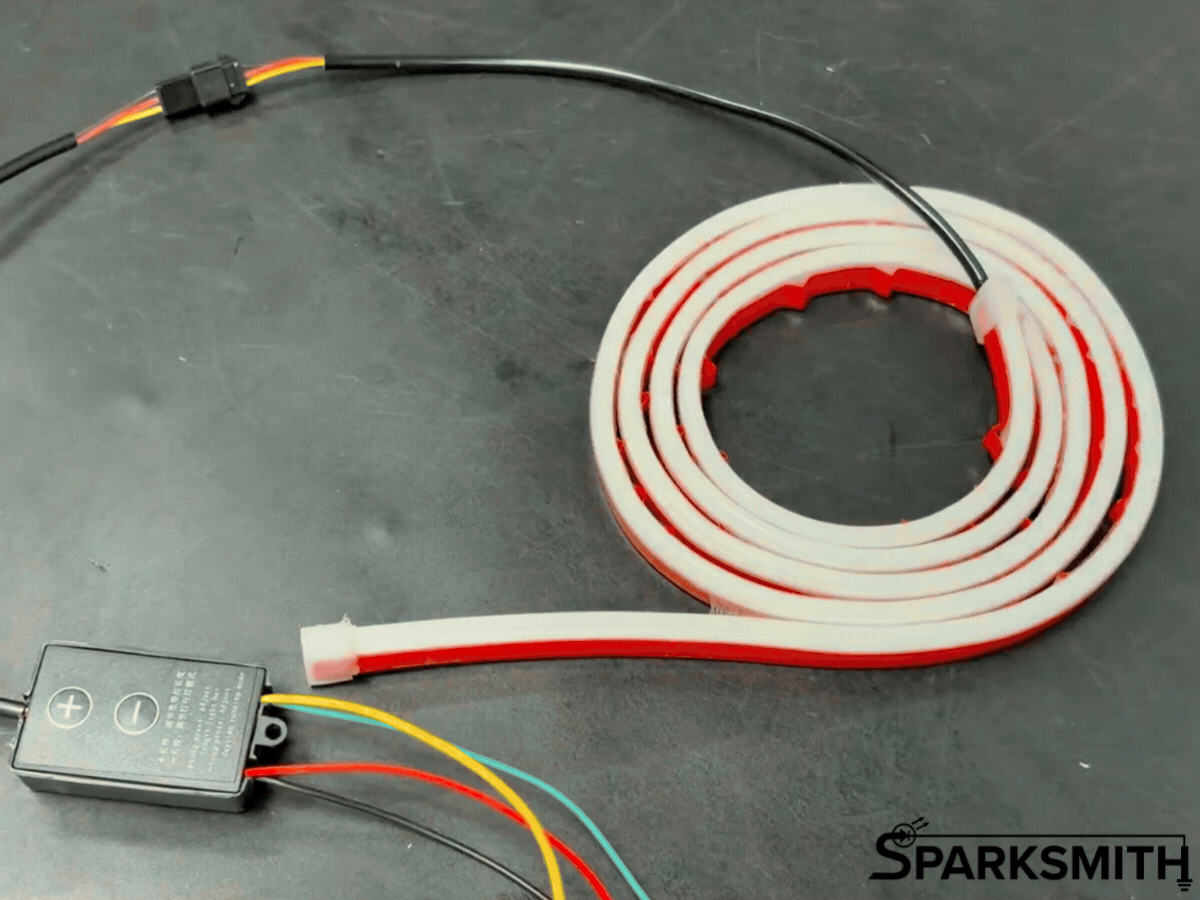 Animated Tail Light Strip with Amber Turn