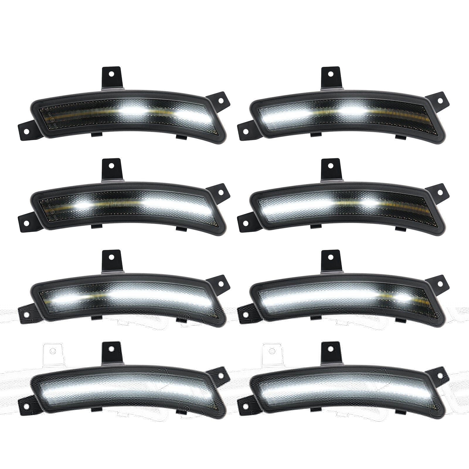 2025+ Yukon, Tahoe, Escalade: White Animated LED Side Marker, Smoked Lens