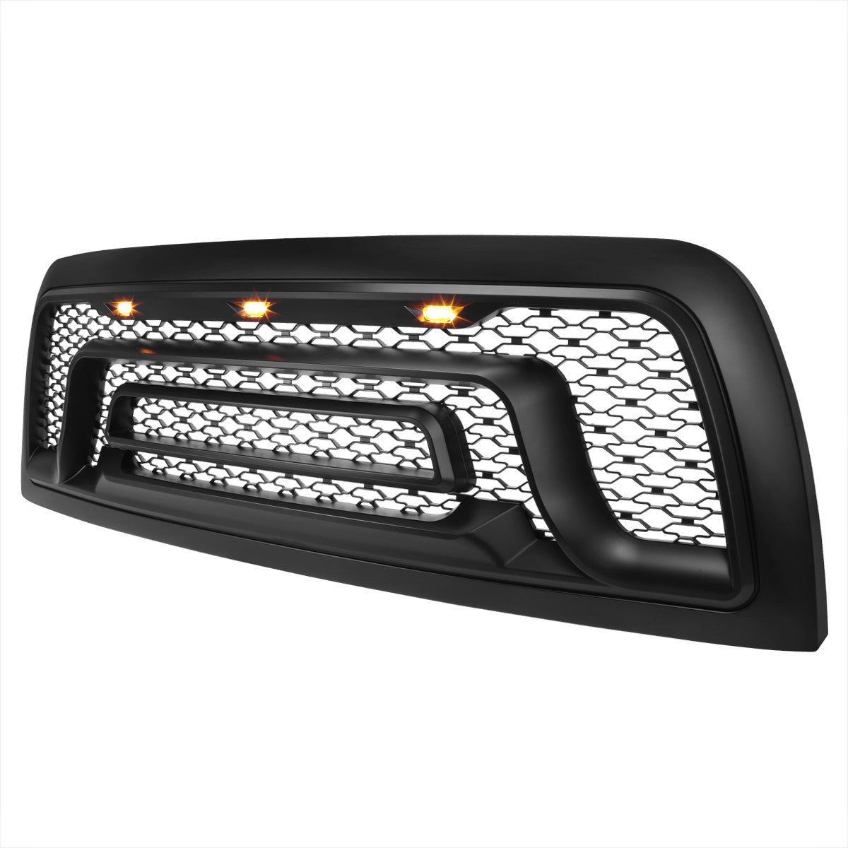 Grille+ 2010-2018 Dodge RAM 2500/3500 Rebel Style Grille w/ Amber LED Lights