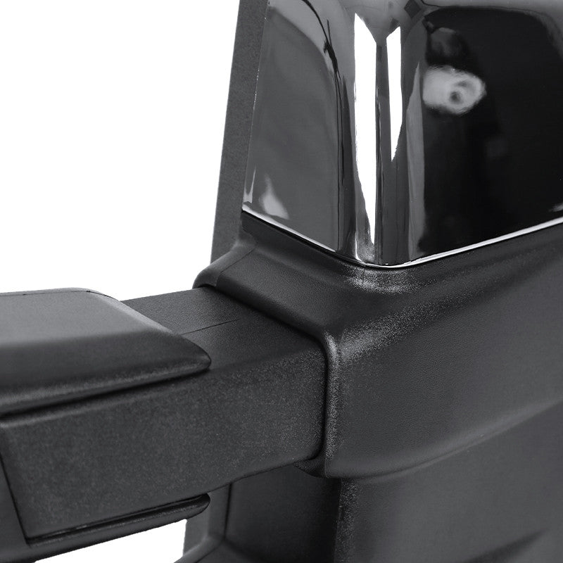 2015-2020 Ford F-150 Power Adjustable, Heated, & Manual Extendable Towing Mirrors w/ Smoked Lens LED Turn Signal, Clearance, Puddle, & Auxiliary Lights