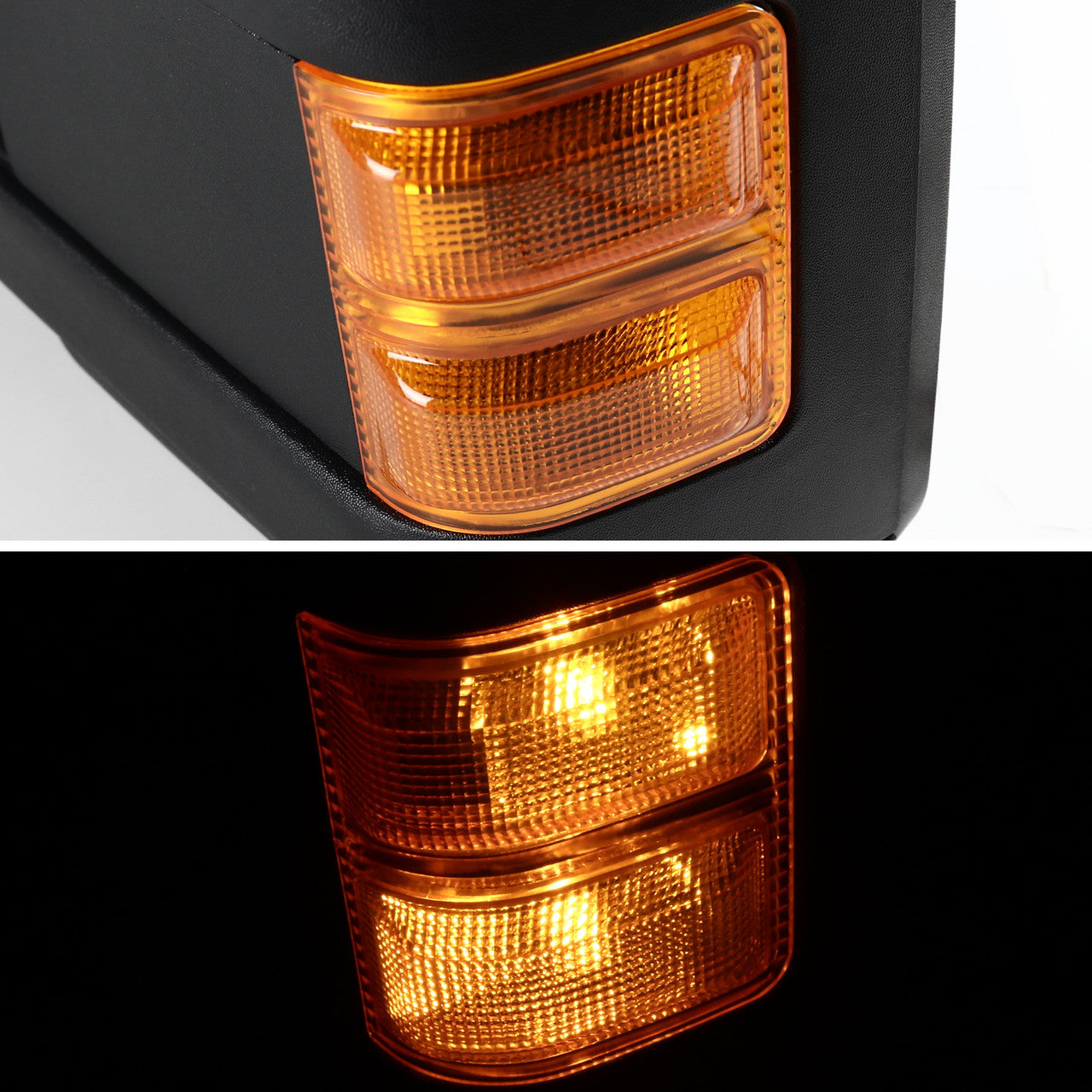 1999-2015 Ford F-250/F-350/F-450/F-550 Power Adjustable, Heated, & Manual Extendable Towing Mirrors w/ Amber Lens Turn Signal Lights